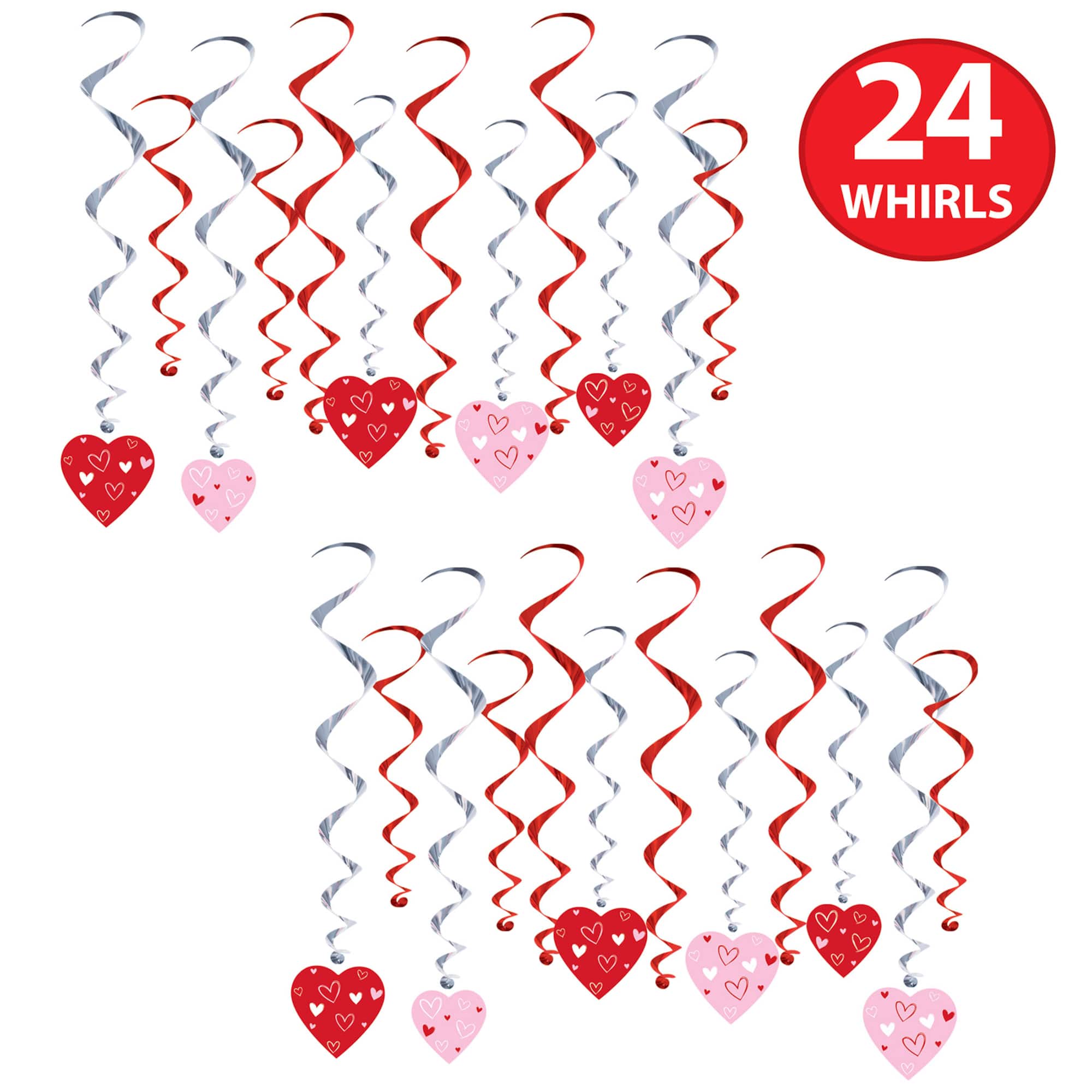 Beistle Valentine's Day Heart Whirls, 24ct.